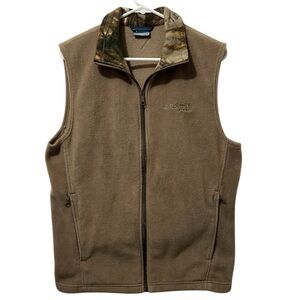 Columbia PHG Brown Camouflage Fleece Zip Up Vest for Men Size Small